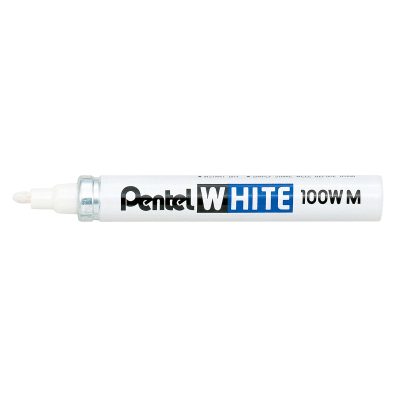 Pentel White Marker Fine Bullet Point single blister card X100WS