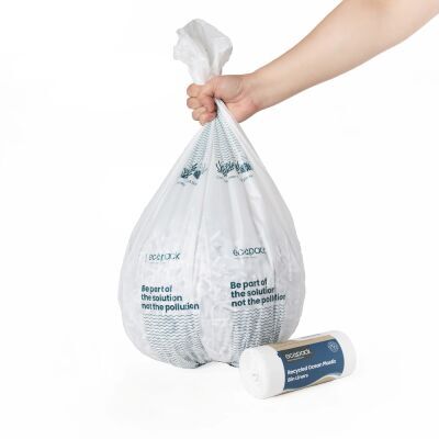 Bin Liners Ecobags OC 5536 White Ocean bound Recycled Plastic