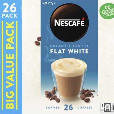 Instant Coffee Sachets Nescafe Flat White 377gm Pack of 26 | Kiwi