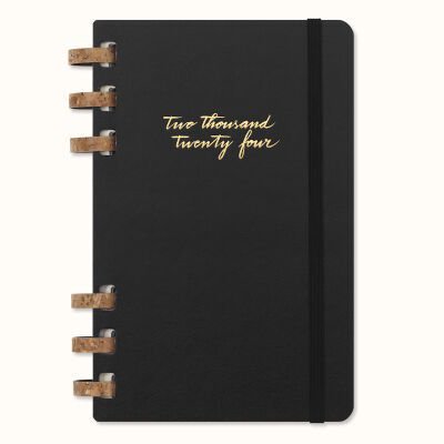 2024 Planner Diary Moleskine Black Wiro Hard Cover Large