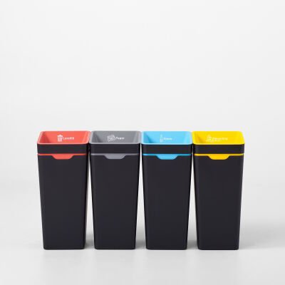 Method Sixty Bin Red Landfill Open Lid 60L | Kiwi Office