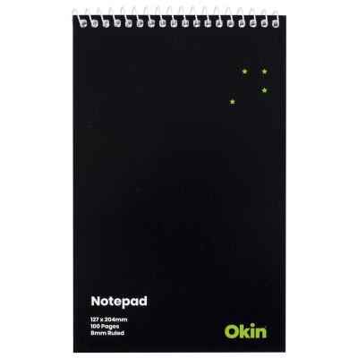 ISNPSC001 Okin Spiral Notepad 127x204mm Soft Cover 100pg.jpg